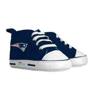 Baby Fanatic Pre-Walker Hightop Crib Soft Sole Shoes New England Patriots 0-6M
